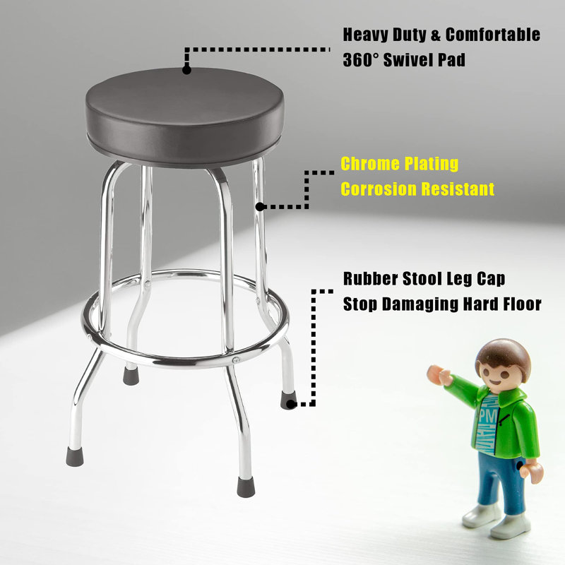 Norval Swivel Upholstered Counter Stool with Metal Frame